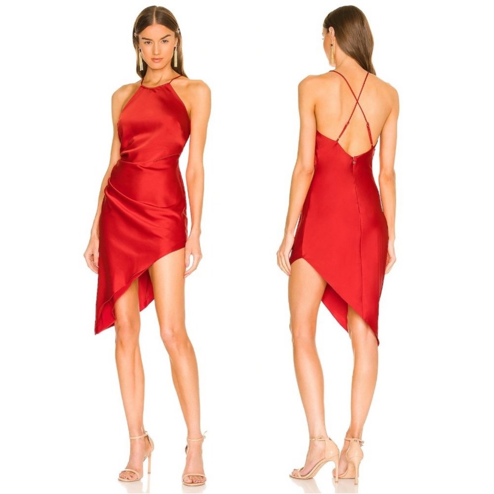 NWT Nookie Halter Gypsy Mini Dress in Red Satin Sz‎  XS $229